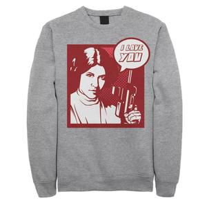 Мужской свитшот с изображением Леи «Звездные войны» «I Love You» Licensed Character