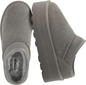 Женские тапочки-платформа CUSHIONAIRE Huggy-2, уютные замшевые ботильоны без застежки для дома и улицы, женские тапочки, Grey