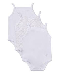 Комплект из 3 боди для девочек из хлопка с ребристой и точечной текстурой MeMoi, Pink multi