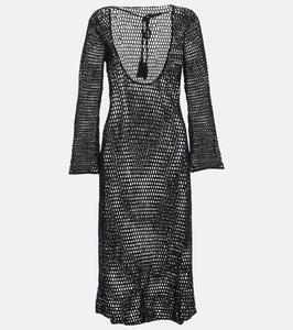 Пляжное платье Zen Mesh, связанное крючком Anna Kosturova, черный