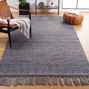 Ковер SAFAVIEH, 183 x 183 см, Casablanca Collection - Dark Grey, ручной работы с бахромой в стиле бохо, идеально подходит для помещений с высокой проходимостью в гостиной, спальне (CSB276H)