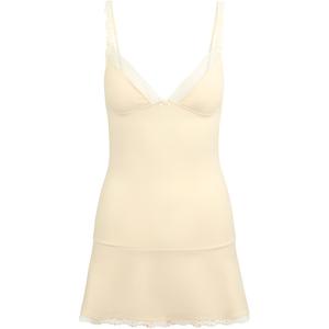 Платье-комбинация SS25 из хлопкового джерси с кружевом Skims, Butter/Butter