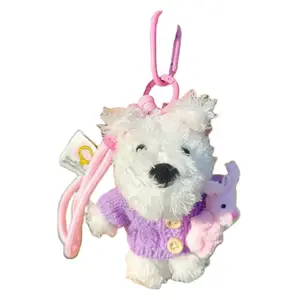 Fluffy bear Очаровательный милый плюшевый брелок West Highland White Terrier кукла подвеска высота 12см