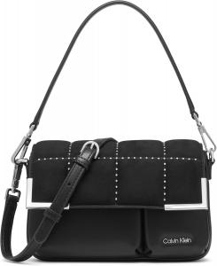 Сумка-органайзер Calvin Klein Mica Crossbody с клапаном, Black/Silver Quilted