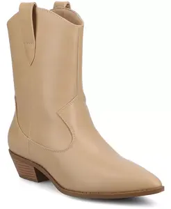 Женские ботильоны Fritzie Western с заостренным носком для комфорта Journee Collection, загар/бежевый