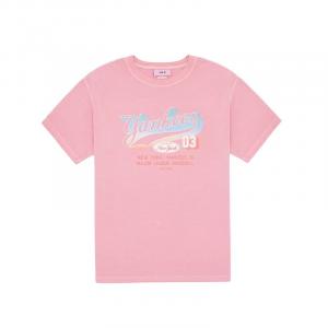 MLB Футболка New York Yankees с каплевидным вырезом женская светло-персиковый розовый