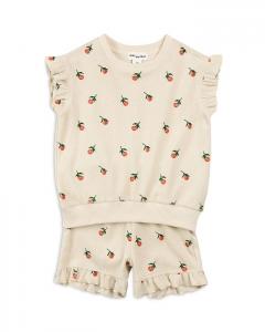 Детский комплект безрукавка и шорты из махровой ткани для девочек - Little Kid Miles The Label, коричневый/бежевый