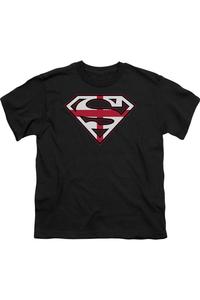 Футболка с коротким рукавом "Супермен" и английским щитом для детей Gildan, черный
