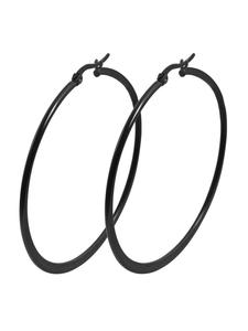 Adeliás Женские серьги - серьги-кольца из нержавеющей стали черного цвета