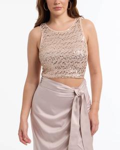 BEBE Женская майка с пайетками, розовый