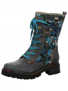 Ботильоны на шнуровке синего цвета LAURA VITA