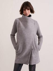 Бьянка застегивает пальто на молнию . Phase Eight, цвет Grey Marl