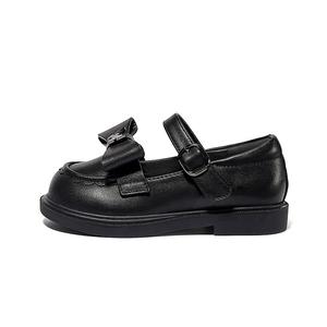 Детские кожаные туфли с противоскользящей подошвой, устойчивые к износу Snoffy, черный