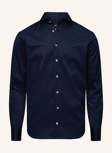 Рубашка узкого кроя с длинными рукавами и воротником акулы Van Laack, синий