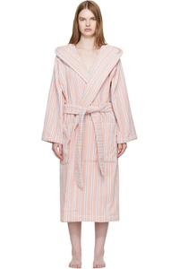 Tekla Розовый махровый халат с капюшоном