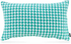 Х.ОК.К. Подушка декоративная "Шанни Пиктав", с рисунком Пепита, двусторонний чехол с наполнителем, 1 шт H.O.C.K. 50х30 см, синий