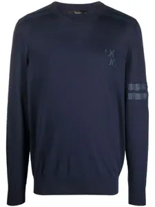 Джемпер тонкой вязки со вставками Billionaire, синий