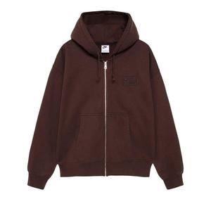 Худи Stussy x Nike Stone Washed Fleece Zip Hoodie 'Dark Cinder'