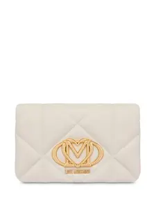 Стеганая сумка через плечо с логотипом Love Moschino, белый