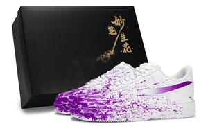 Nike Кроссовки Air Force 1 с низким верхом, износостойкие и нескользящие, для скейтбординга, унисекс, белые, фиолетовые