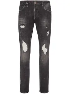 Прямые джинсы с эффектом разбрызганной краски Philipp Plein, черный