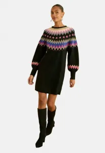 Платье-Джемпер с круглым вырезом, прямого кроя. Love & Roses, Black Lurex