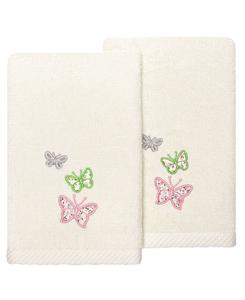 Набор из двух полотенец для рук из турецкого хлопка с вышивкой «Марипоса» Linum Home, бежевый