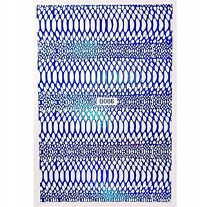 Тонкие самоклеящиеся наклейки для ногтей Snake Skin Opal Blue № B066, AllePaznokcie