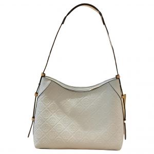 TORY BURCH Монограмма T кожаная сумка через плечо Regular женская светло-титановый белый