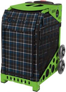Спортивная сумка-вкладыш ZUCA Imperial Plaid с зеленой рамой и мигающими колесами