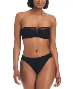 Женский бикини-топ-бандо с V-образной косточкой и плавки-хипстеры в морском стиле Sanctuary, черный