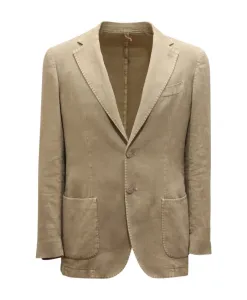 Зеленая куртка из хлопка, льна и рами. Santaniello, зеленый