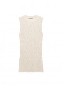 Вязаный топ MANGO Knitted Top, пятнистый бежевый