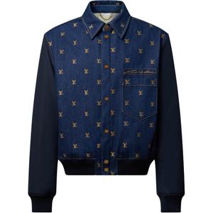 Апсайкл денимовая бейсбольская куртка LOUIS VUITTON, синий