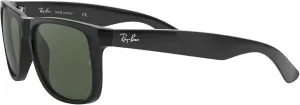 Солнцезащитные очки Ray-Ban RB4165 Justin прямоугольной формы, Black/Dark Green