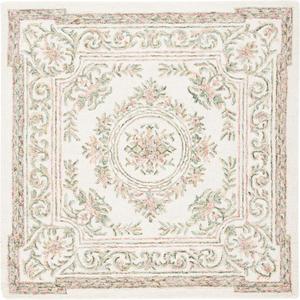 Ковер SAFAVIEH, 92 x 92 см, Micro-Loop Collection, Ivory & Fuchsia, ручной работы из шерсти, идеально для гостиной, столовой, спальни (MLP902R)