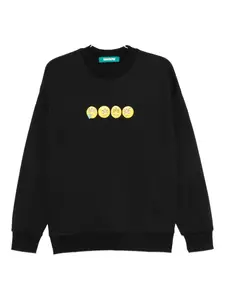 Свитшот с графическим принтом и круглым вырезом BARROW, черный