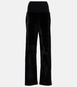 Прямые брюки из бархата Alaïa, цвет noir alaia