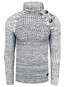 Rusty Neal Свитер крупной вязки с высоким воротником и застежкой на пуговицы сбоку, белый