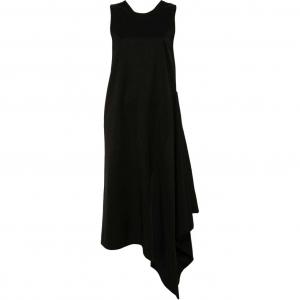 V-образный вырез на спине Платье без рукавов с драпировкой UMA WANG, черный