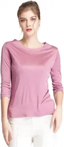 Женская шелковая вязаная футболка с V-образным вырезом