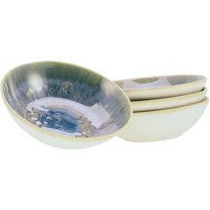 Миски для мюсли Yuki, 4 шт., из каменной керамики с реактивной цифровой печатью, каждая штука уникальна, Ø 17 см Creatable, зелено-голубой
