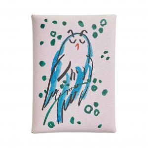 HERMES Картхолдер Calvi Duo Swift Calfskin женский 09 Mauve Pâle Dream Purple