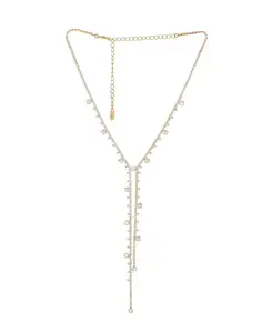 Элегантное колье-лариат с подвеской из кристаллов Ettika, gold