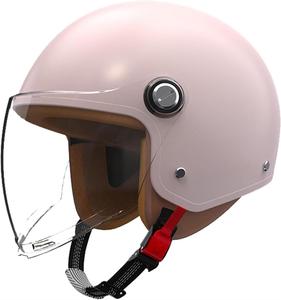 Шлем Koliyn Vespa с козырьком, розовый