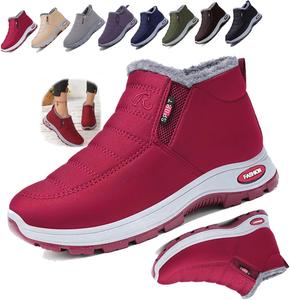 Женские зимние ботинки на овчине, утепленные, водонепроницаемые, противоскользящие, ортопедические, легкие, с удобной посадкой, водонепроницаемые походные ботинки Generic, красный