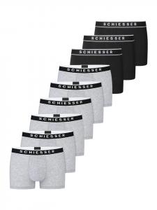 Schiesser Ретро шорты/брюки из органического хлопка 95/5 серого/черного цвета