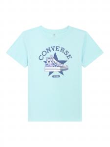 CONVERSE Футболка 'SNEAKER' в светло-синем и темно-синем цвете