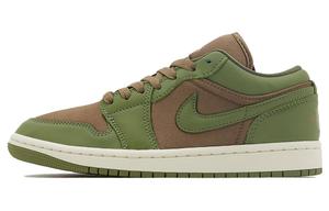 Женские кроссовки Air 1 Low Se 'Sky J Light Olive' Jordan, зелёно-коричневые