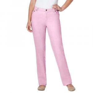 Женщина в женских эластичных джинсах прямого кроя больших размеров для высоких размеров Woman Within, розовый